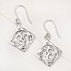92.5 Sterling Silver Earrings Om Lotus Leaf Spiritual Earrings