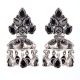 92.5rling silver Earrings Black Onyx Studded Jhumka Style Earrings