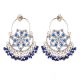 Sterling 92.5 Silver Beautiful Dangling Earrings with Tanzanite Beads