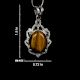 92.5 Sterling Silver Tiger Eye Pendant Statement Jewelry Oval Stone Designer Pendant