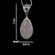92.5 Sterling Silver Pendant Rose Quartz Pear Shaped  Pendant