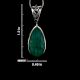 92.5 Sterling Silver Pendent Green Malachite With Traditional Border Design