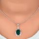 92.5 Sterling Silver Pendant Green Onyx with Engraved Border