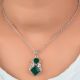 92.5 Sterling Silver Green Onyx  Pendant In Square And Round Shape