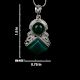 92.5 Sterling Silver Green Onyx  Pendant In Square And Round Shape