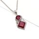 92.5 Sterling Silver Red Spinel Pendant In Square And Round Shape