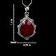 92.5 Sterling Silver Pendant Big Tear Drop Red Spinel Studded Silver Pendant