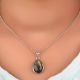 92.5 Sterling Silver Earrings Glowing Big Teardrop Shaped Labradorite Gemstone Pendant