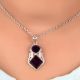 92.5 Sterling Silver Amethyst Pendant In Square And Round Shape