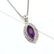 92.5 Sterling Silver Pendant Amethyst Marquise Shaped Daily Wear pendant