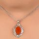 92.5 Sterling Silver Pendant Frame Studded With Red Carnelian Stone