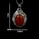 92.5 Sterling Silver Pendant Frame Studded With Red Carnelian Stone