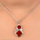 92.5 Sterling Silver Pendant Round And Square Tiered Red Carnelian Stone