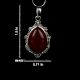 92.5 Stamped Sterling Silver Red Carnelian Teardrop Stone