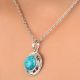 92.5 Sterling Silver Turquoise Circular Pendant