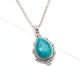 92.5 Sterling Silver Turquoise Teardrop Pendant