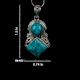 92.5 Sterling Silver Pendant Round And Square Tiered Blue Turquoise Stone