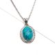 92.5 Sterling  Silver Turquoise All Season Pendant for Women
