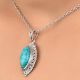 92.5 Sterling Silver Turquoise Pendant Marquise Delicate Wedding Gift