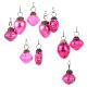 Set of 25 Handmade Pink Glass Christmas Ornaments In Assorted Styles