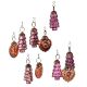 Set of 25 Handmade Purple And Red Glass Christmas Ornaments In Assorted Styles