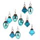 Set of 25 Handmade Glossy Blue Glass Christmas Ornaments In Assorted Styles