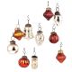 Set of 25 Handmade Silver And Rust Glass Christmas Ornaments In Assorted Styles