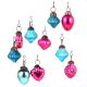 Set of 25 Handmade Pink  And Blue Glass Christmas Ornaments In Assorted Styles