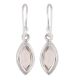 92.5Sterling Silver Earrings With Big Oval Topaz Stone Drop Earrings