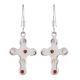 92.5 Sterling Silver Earrings Multi Stone Holy Cross Design Dangler Earrings