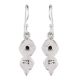 92.5 Sterling Silver Earrings Round Topaz In Silver Disk With Four Shouldered Balls Drop Earrings