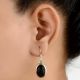 92.5 Sterling Silver Earrings Long Oval Jasper Stone Drop Earrings For Women