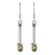 92.5 Sterling Silver Earrings Long Green Peridot Dangler Earrings