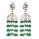 92.5 Sterling Silver Earrings Goddess Figurine Stud Jhumki Green Onyx Tassel Hangings
