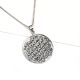 Handmade 92.5 Sterling Silver Pendant Round Floral Design