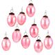 Set Of 10 Pink Glass Christmas Ornaments In perfect Pear Shape Party Decoration