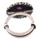 Oxidized 92.5 Sterling Silver Ring Adjustable Parsley Amethyst Stone Studded Fashion Ring (Free Size)