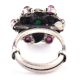 92.5 Sterling Silver Ring Amethyst and Green Onyx Fashion Accessory Ring (Free Size)
