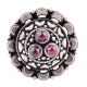 92.5 Sterling Silver Ring South Indian Embossed Design Studded With Amethyst Stones (Free Size)