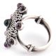 Amethyst Scrolled 92.5 Sterling Silver Ring Traditional Wear (Free Size)