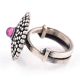 Dotted circles  92.5 Sterling Silver Ring Amethyst Adjustable Handcrafted Party Wear For Women (Free Size)