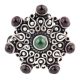 Amethyst Stone 92.5 Sterling Silver Ring Stone Studded Filigree Pattern Festive Wear For Girls (Free Size)