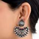 92.5 Sterling Silver Chandbali Earrings With Amethyst Stones