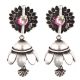 92.5 Sterling Silver Chandelier Earrings Inverted Lotus Floral Sunflower Stud With Amethyst Stone