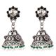 92.5 Sterling silver Earrings jhumki With Amethyst Stone Floral Stud And Onyx and Pearl Beads Tassels