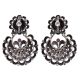Embossed Design 92.5 Sterling silver Earring Chandbali Amethyst Stone Studdded Danglers