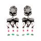 Rose Stud 92.5 Sterling Silver Earrings Big Motifs Chandelier Earrings With  Pink Jade Quartz