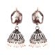 Ganesha 92.5 Sterling silver Earrings With engraved Pattern And Pearl Beads Hangings