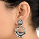 92.5 Sterling Silver Earrings Two Birds Chandbali Floral Design Danglers
