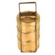 Golden Brass Tiffin Box Three Container with Long  Stand